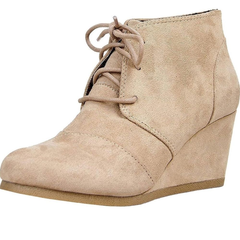 UNR8ED LACE UP OXFORD WEDGE BOOTIES
